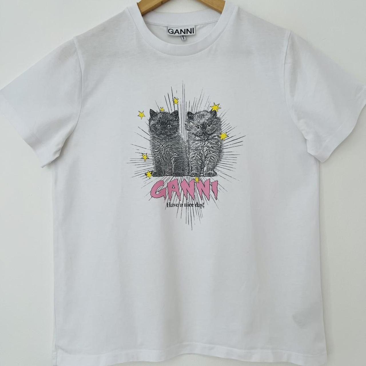 Ganni KITTENS Relaxed Jersey Tee.