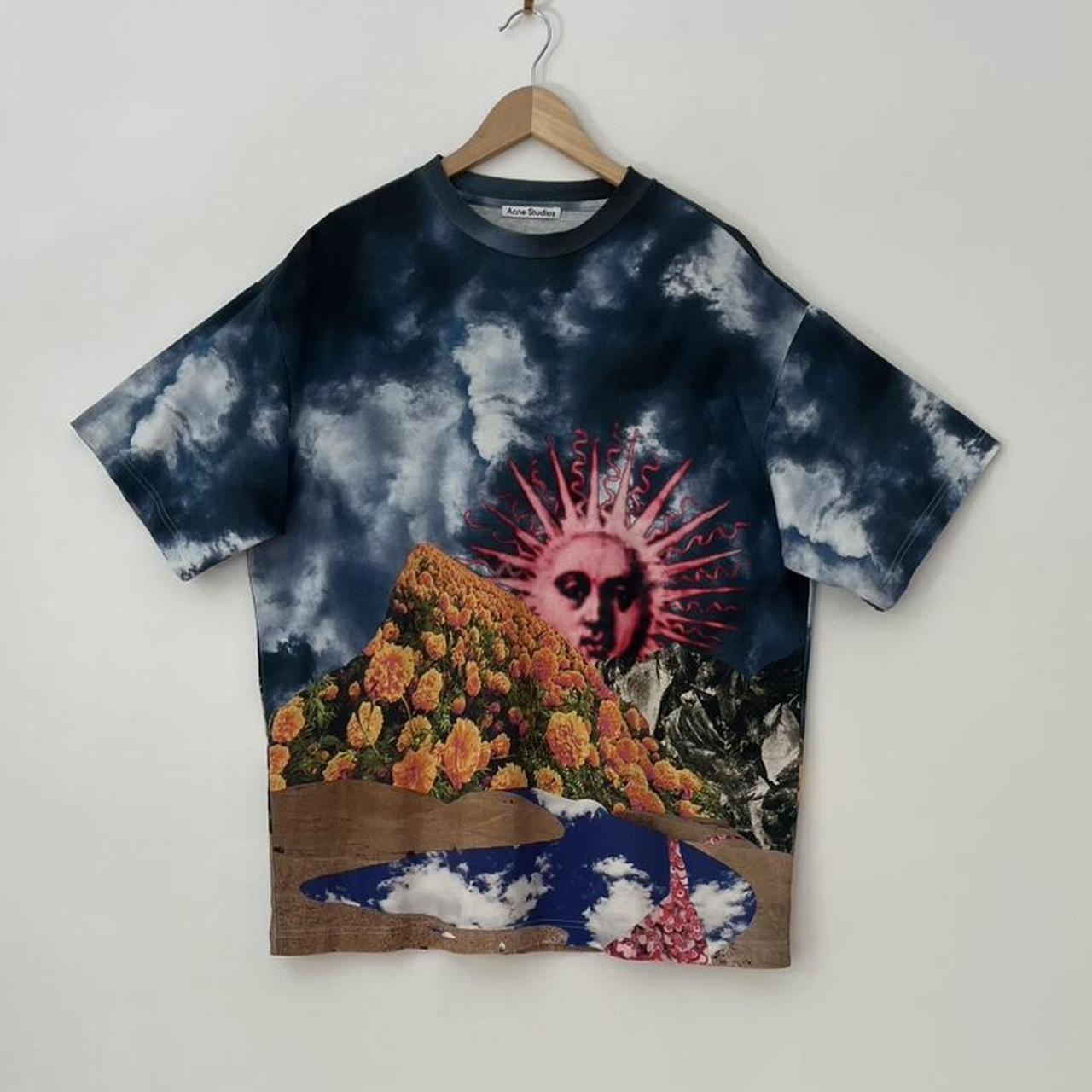 ACNE Studios ESTRELLE Graphic Print Cotton T-shirt In Grey.