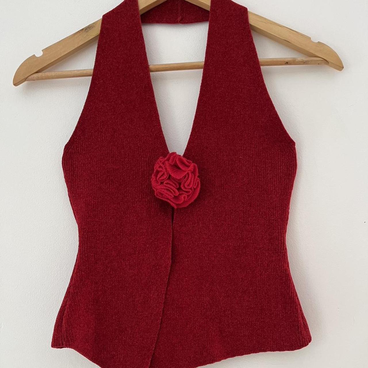 With Jean ROSE Top in Red.