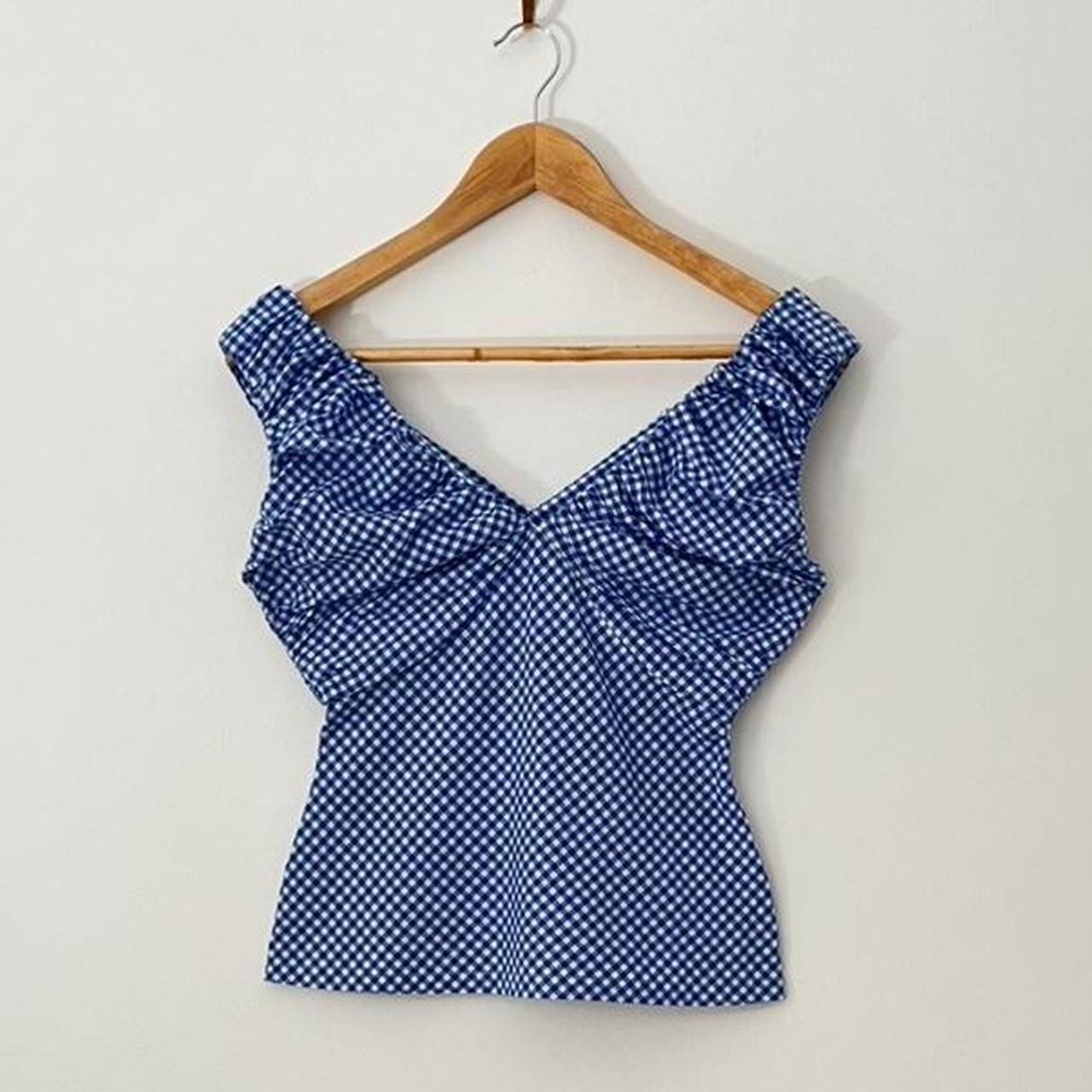 Ruby NZ RAQUEL Top in Cobalt Gingham.