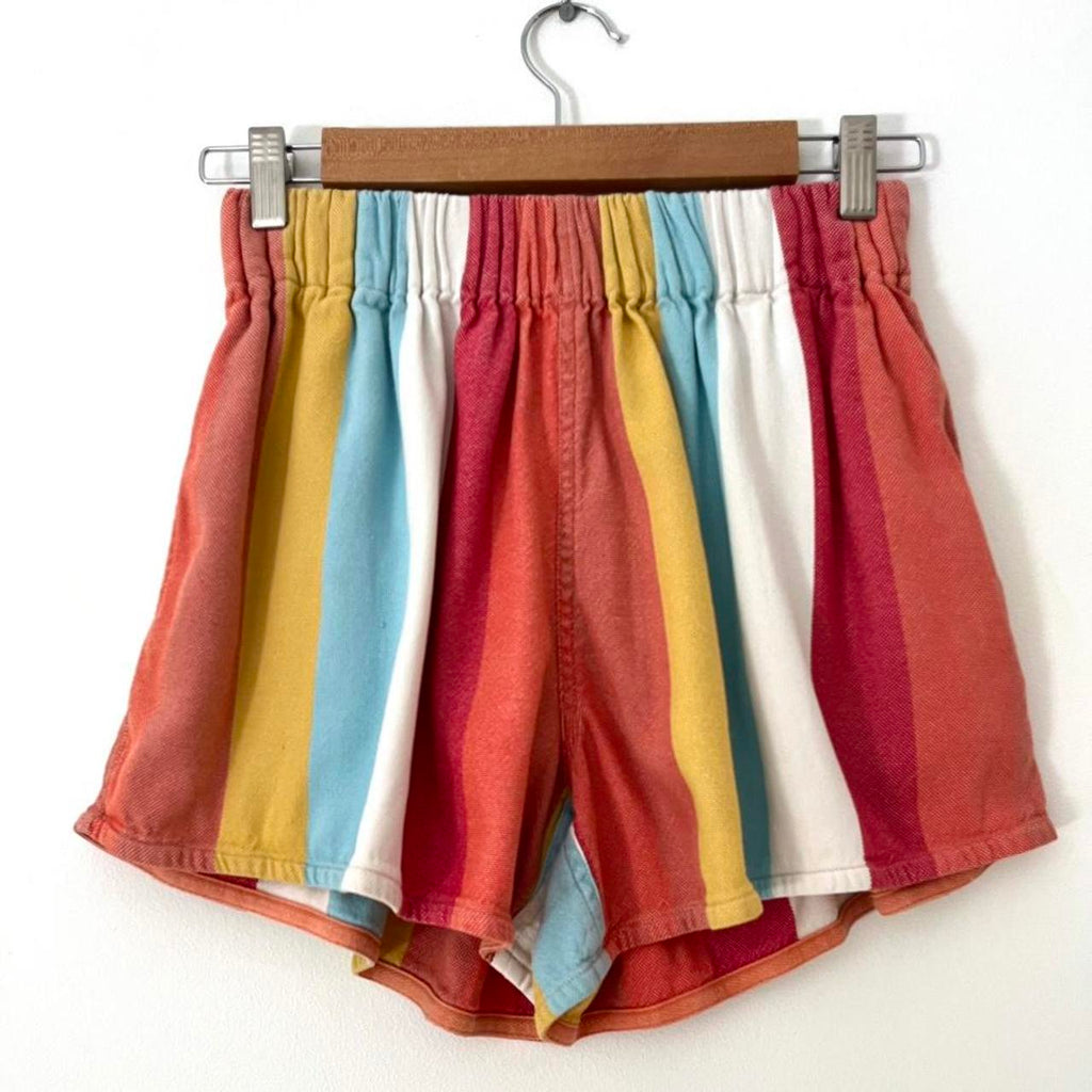 Lucy Folk Striped Shorts in Multicolour.