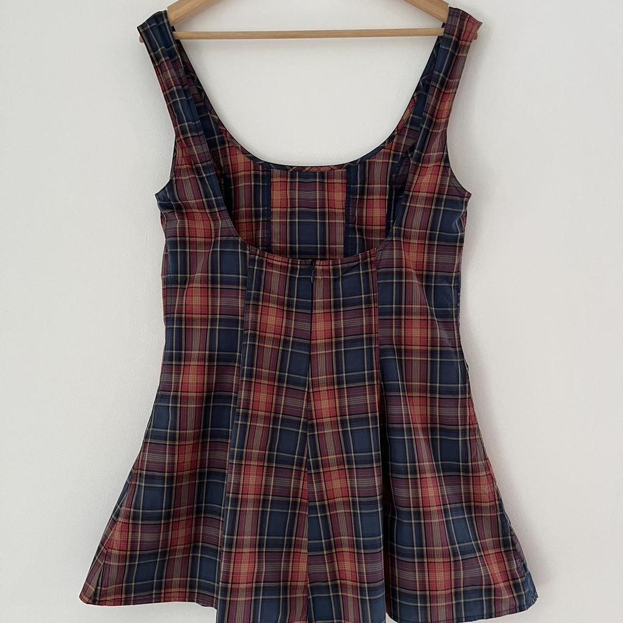 Katharina Lou ANNABEL Mini Dress in Strawberry Blue Check
