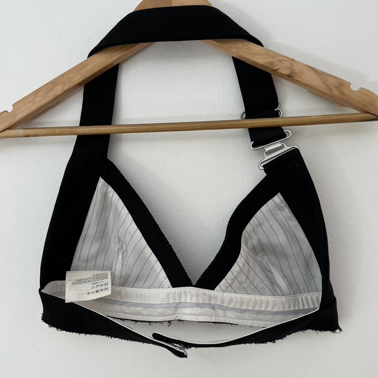 Acne Studios Tuxedo Halter Bralette Crop Top.