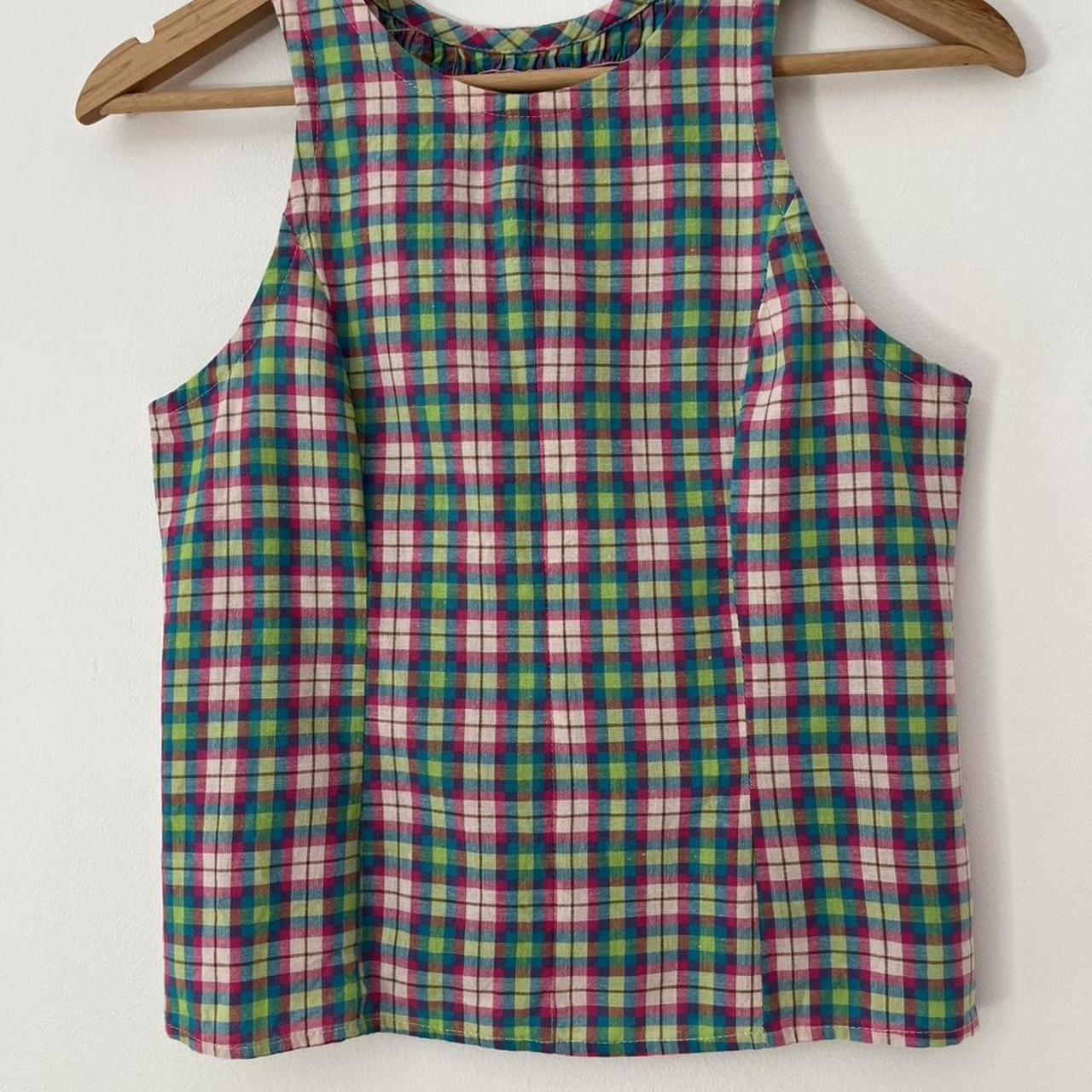 Katharina Lou Plaid Shirred Crop Top.