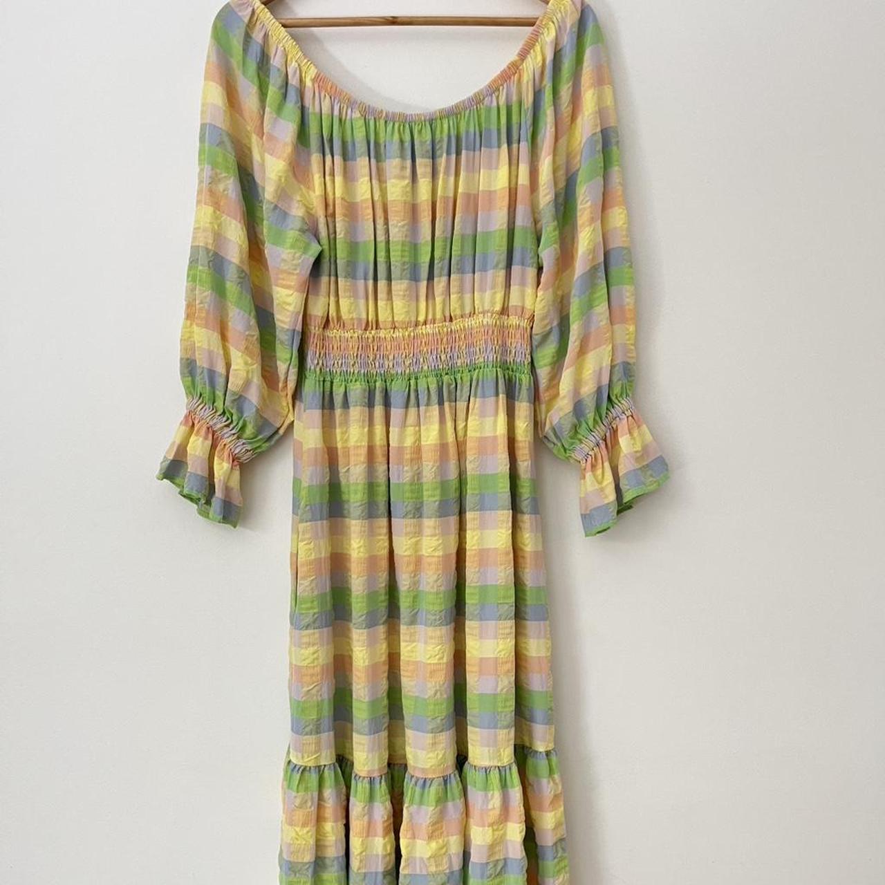 Damson Madder BNWT WINIFRED Pastel Seersucker Maxi Dress.