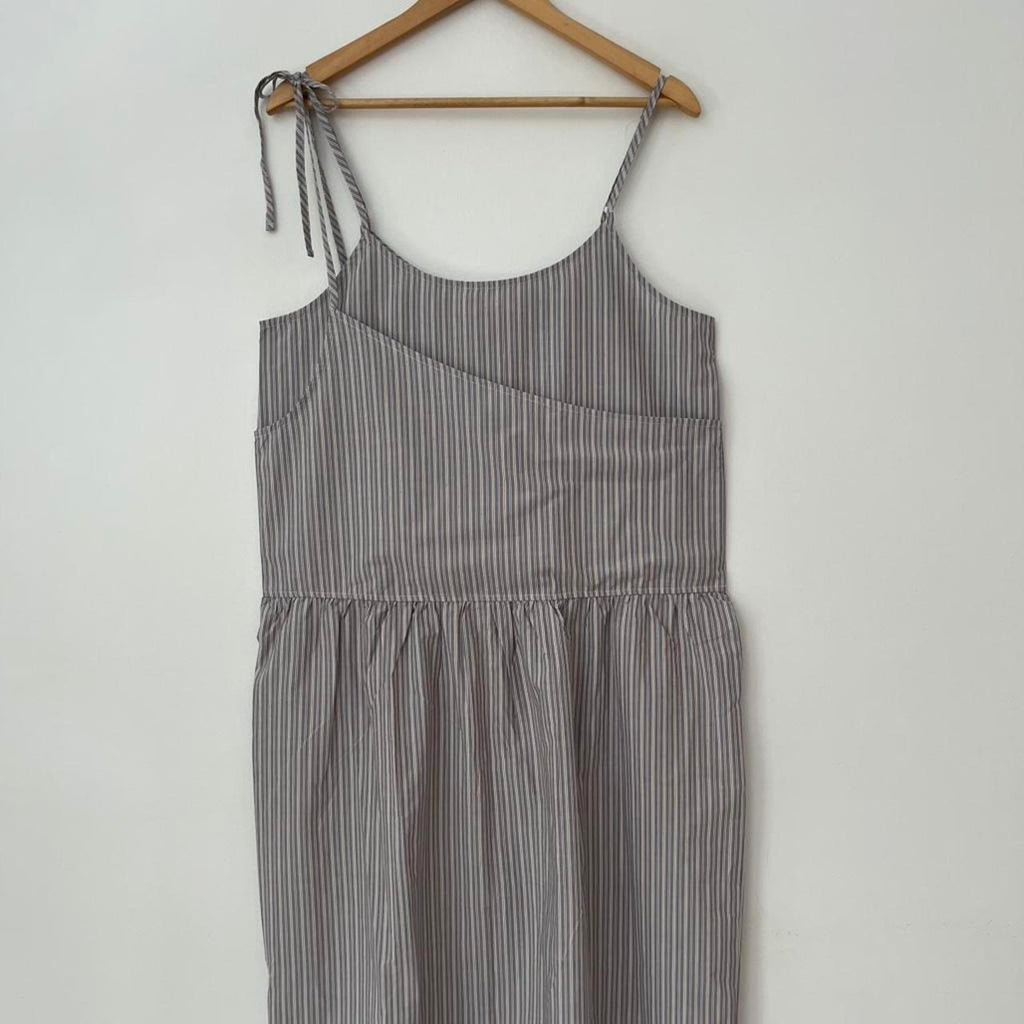 Deiji Studios BNWT DOUBLE LAYER Dress in Sea Stripe.