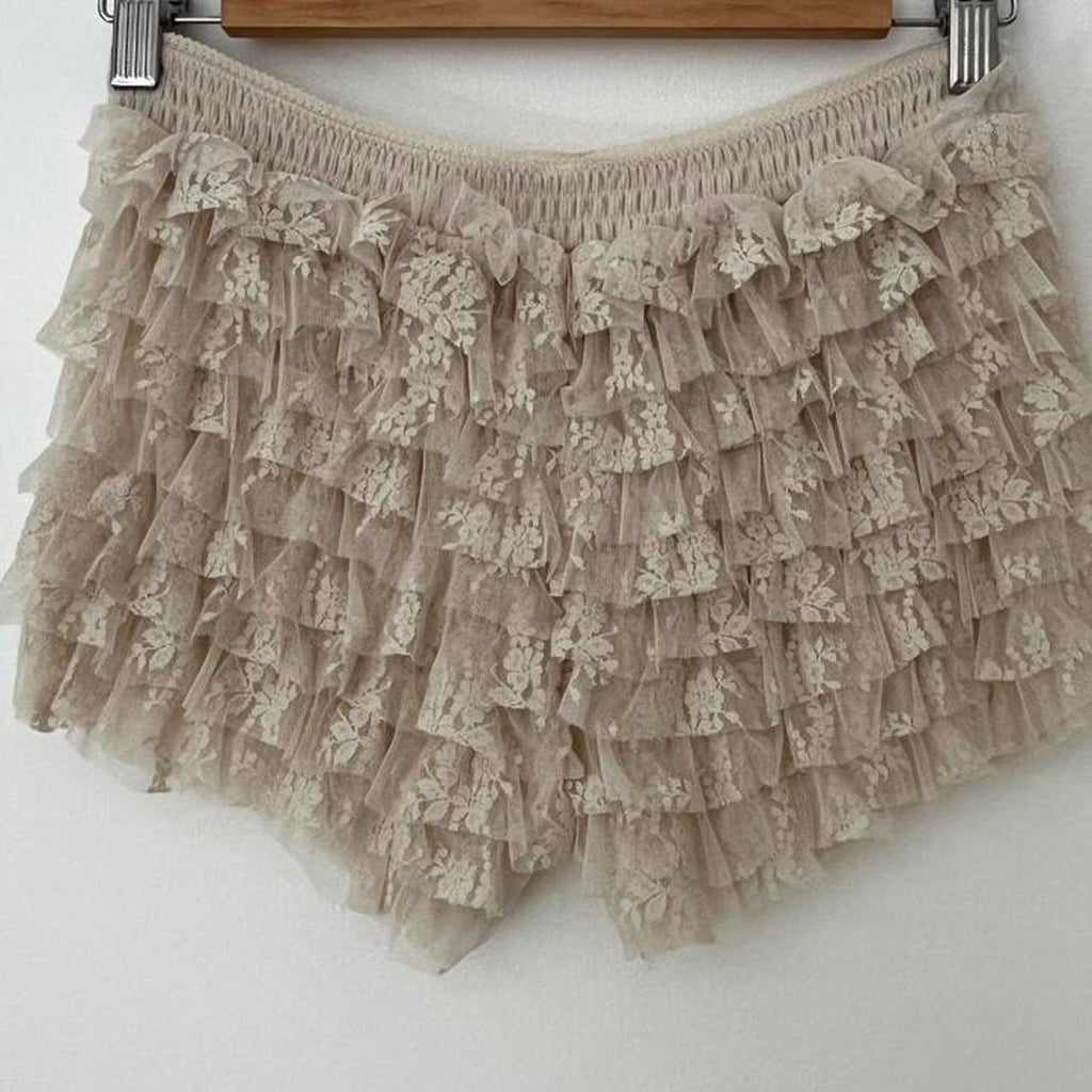 Free People FEELING FOR Lace Shorties/Bloomers in Tea.