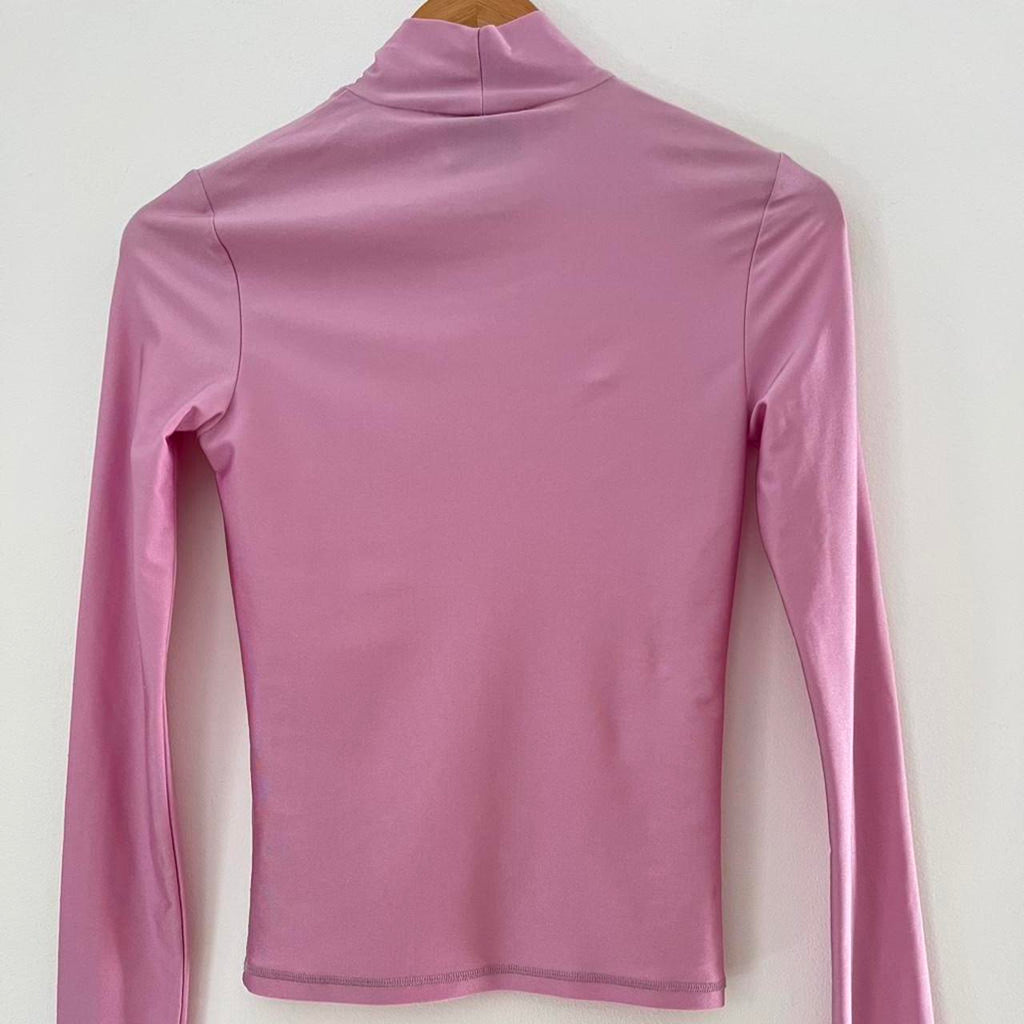 Coperni Tight High Neck Top in Pink.