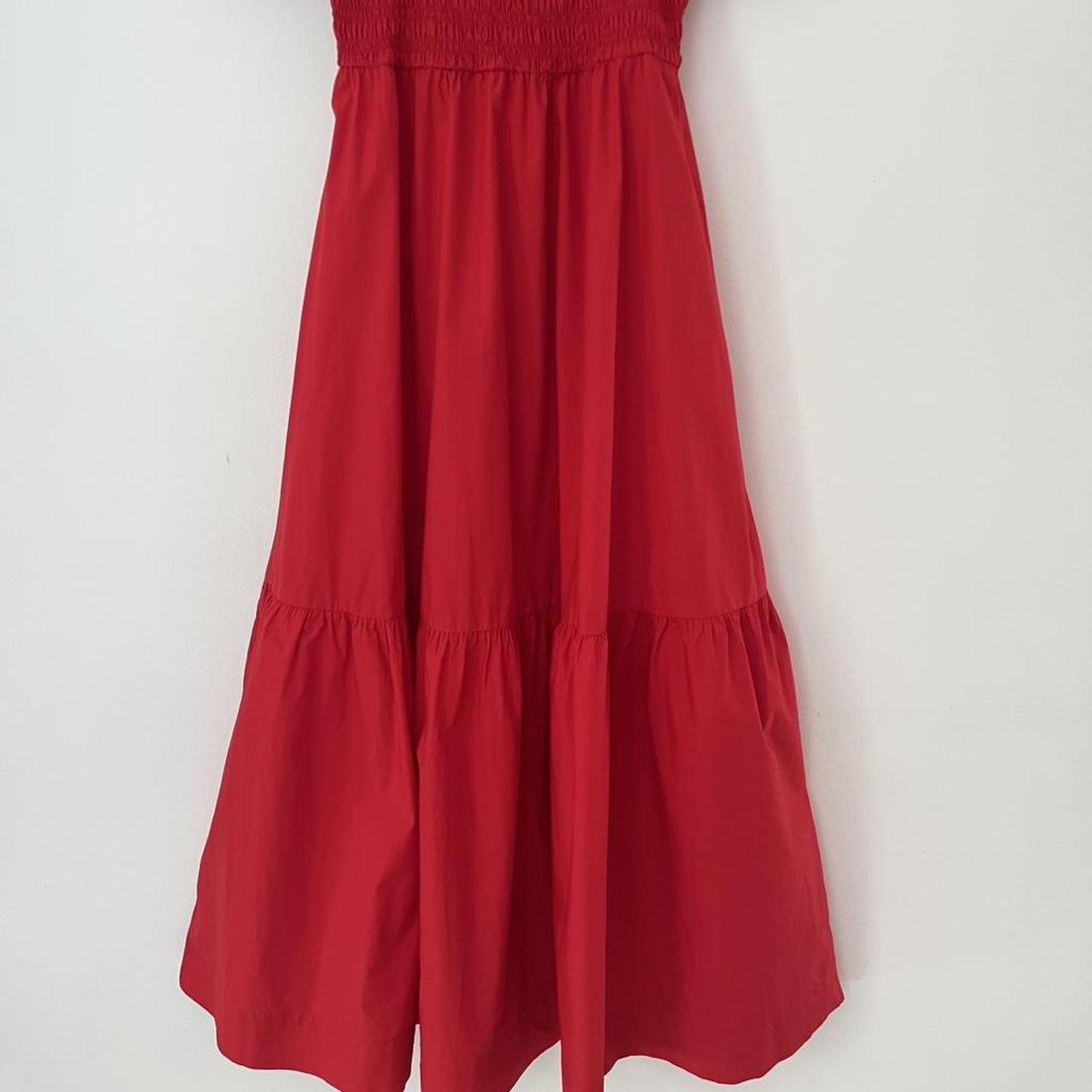 Ganni Cold-shoulder Ruffled Cotton Midi Dress.