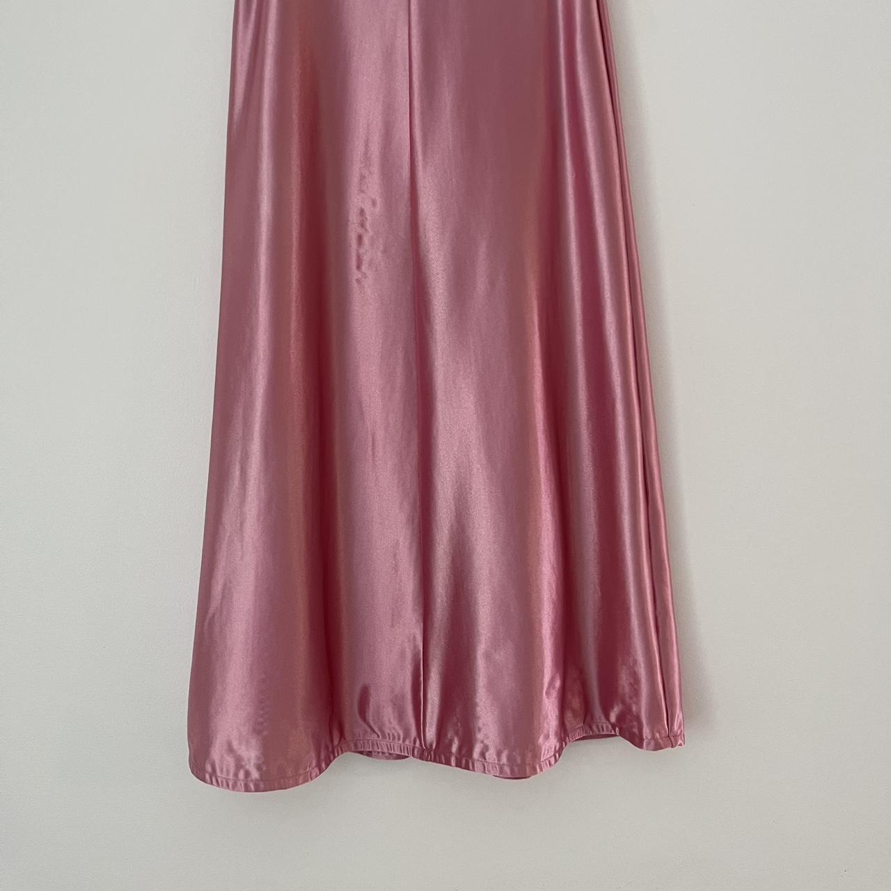 Par Moi Satin Midi Skirt in Pink.