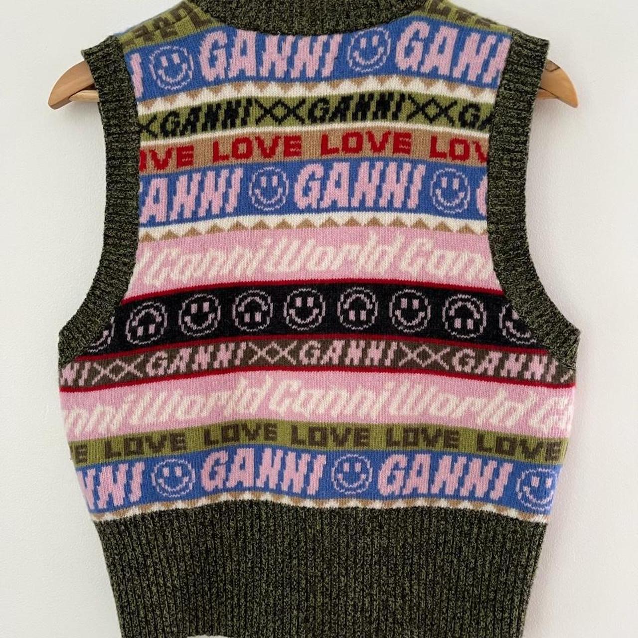Ganni V-Neck Vest in Multicolour.