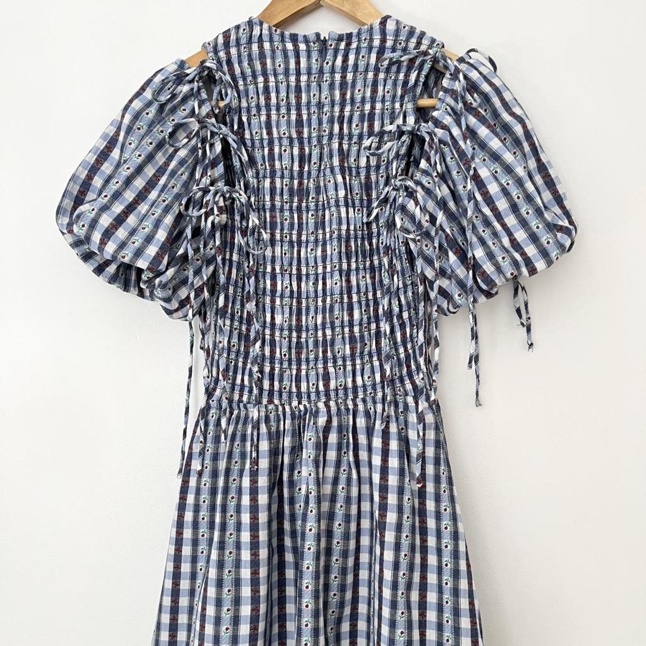 Damson Madder BECCA Bubble Mini Dress in Navy.