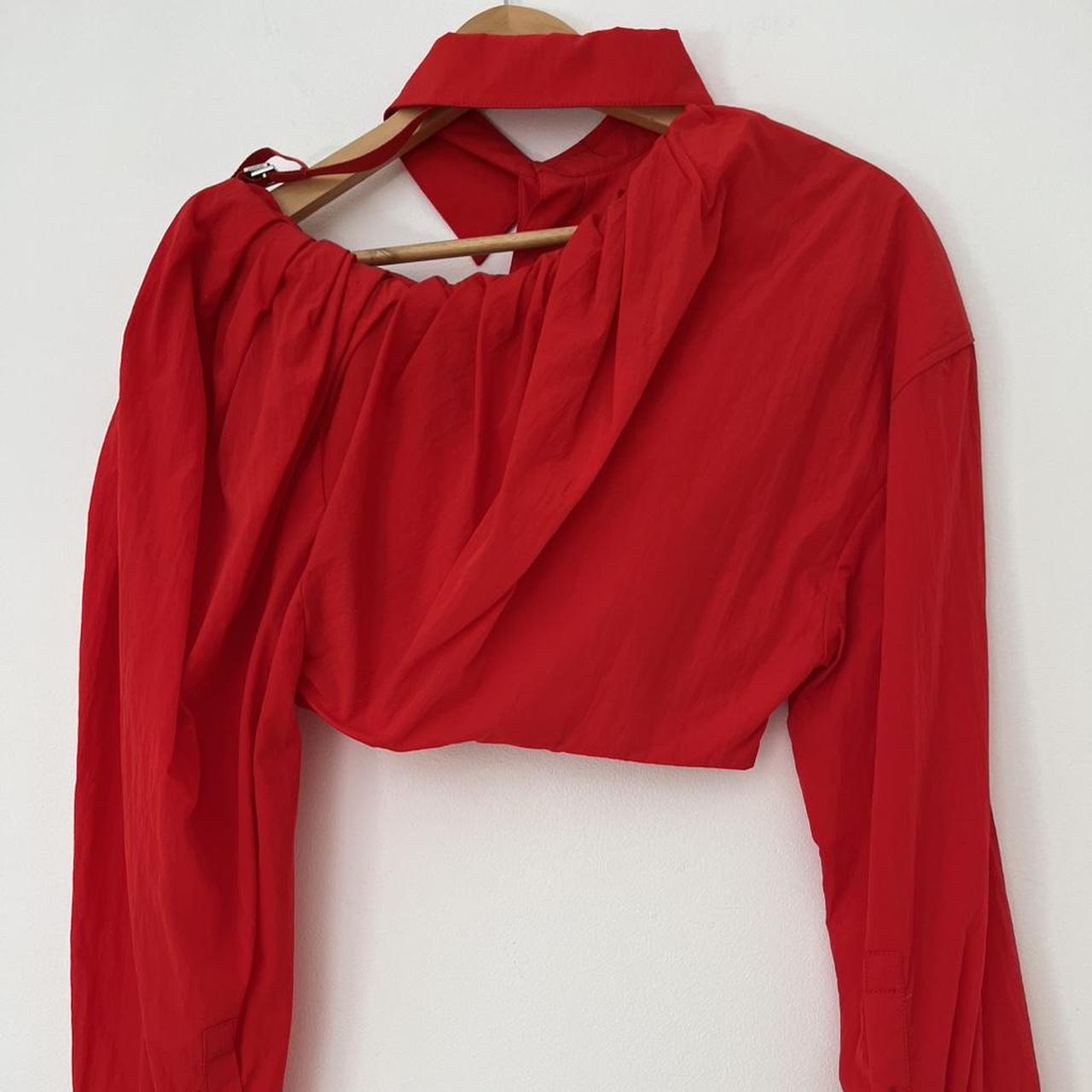 Jacquemus BNWT LA CHEMISE GALLIGA Cropped Blouse in Red.