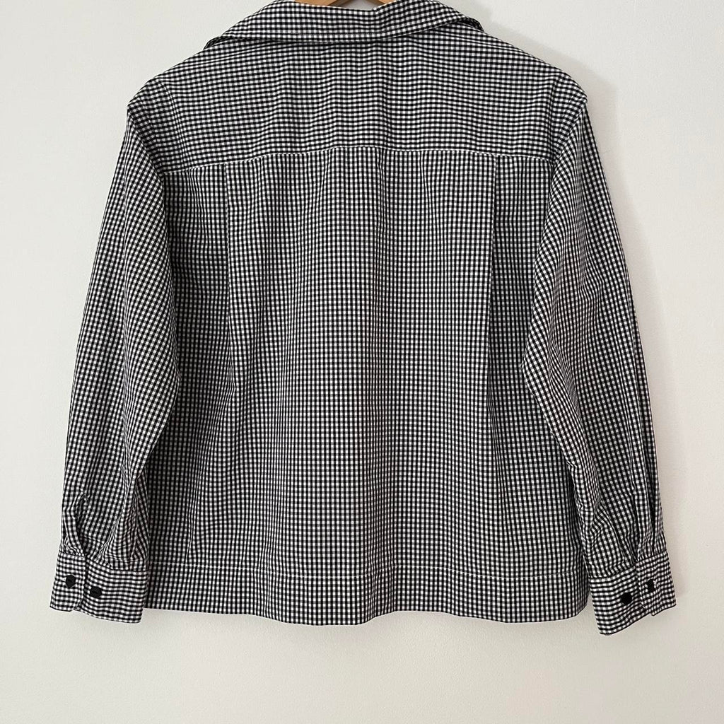 Danton France Checked Cropped Shirt.