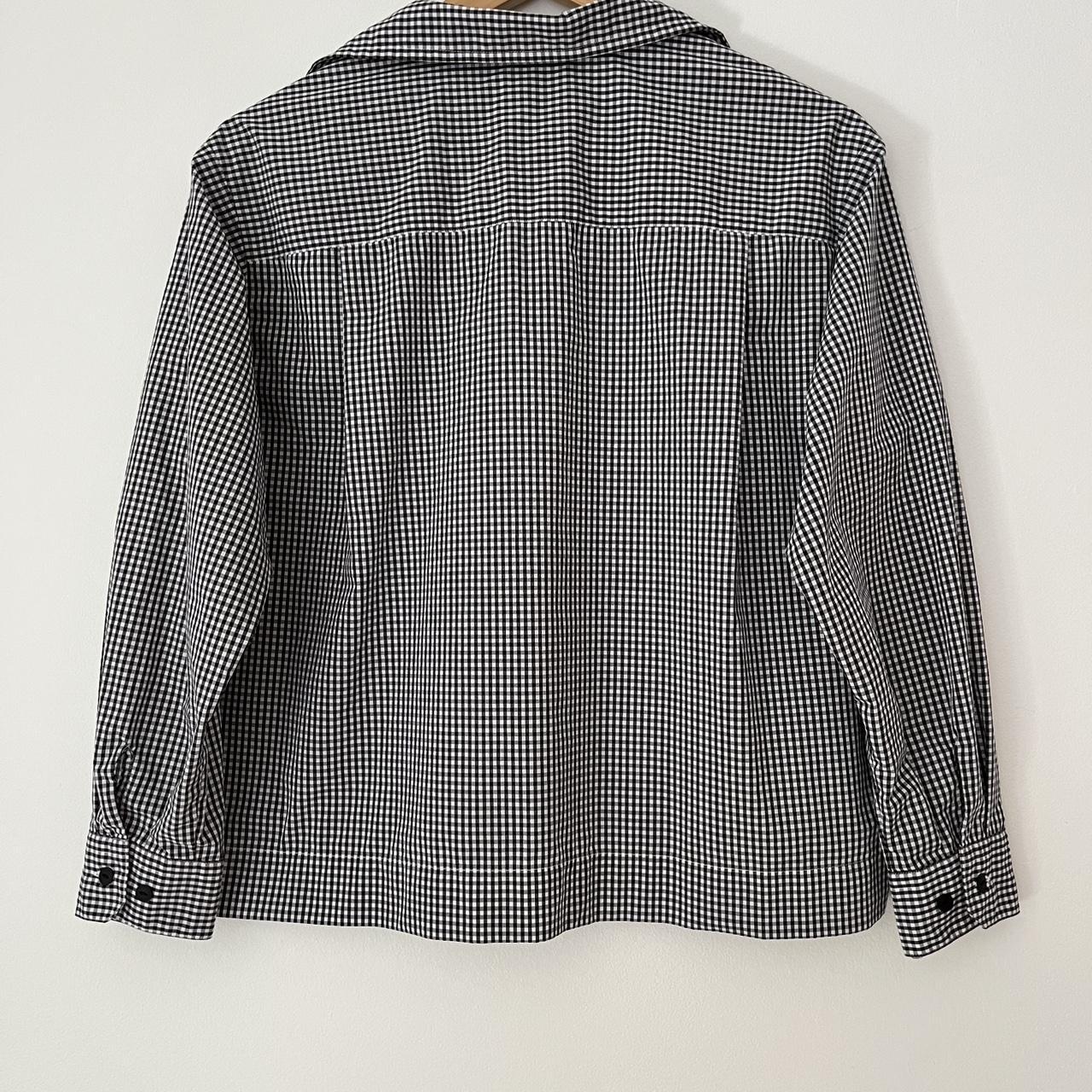 Danton France Checked Cropped Shirt.