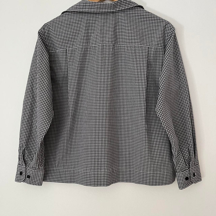 Danton France Checked Cropped Shirt Size AU8.