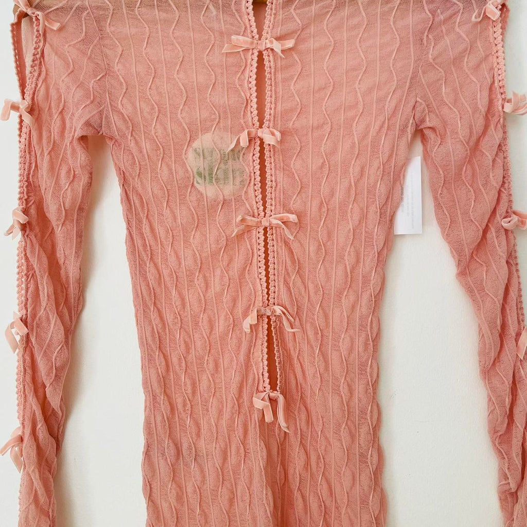Second Skin by Find Me Now The Label BNWT ROSS BOW Mockneck Top in Icy Pink.