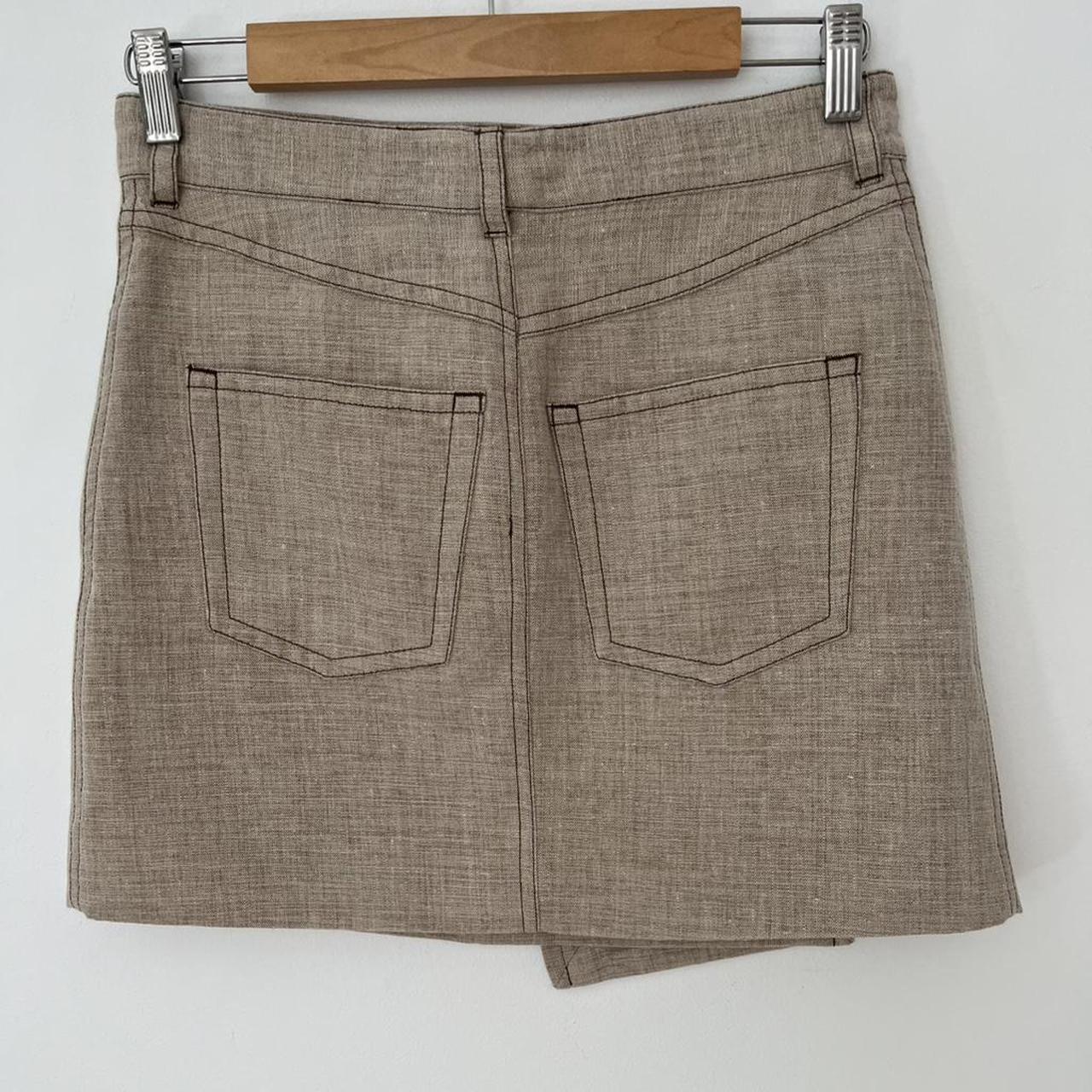 ACNE Studios BNWT WRAP EFFECT Hemp Blend Mini Skirt in Beige.
