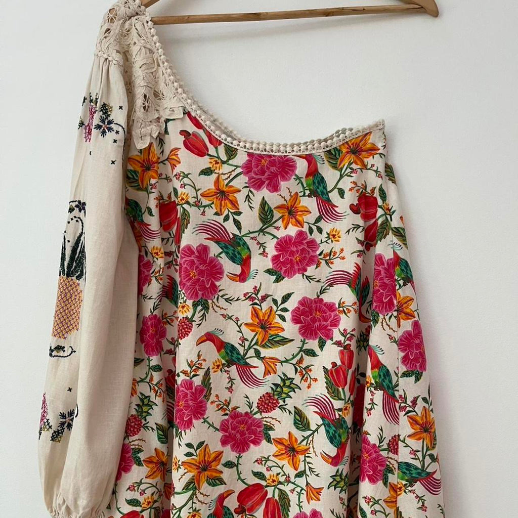 Farm Rio TOUCANS One Shoulder Dress.