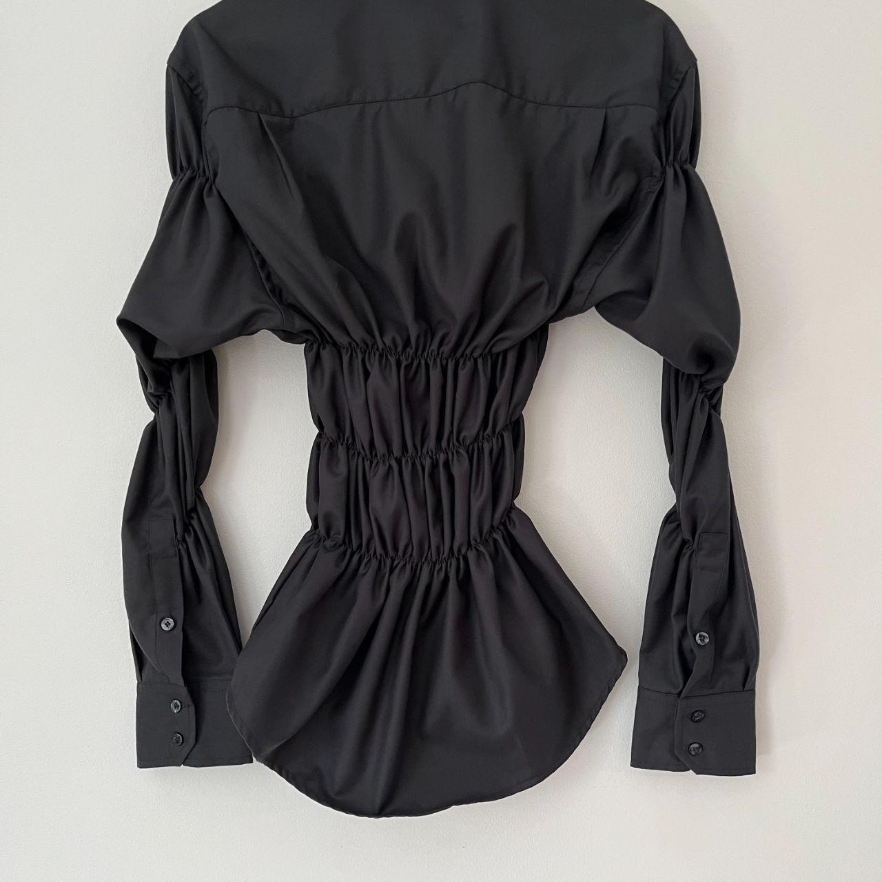 Scarlet &amp; Sam SCRUNCHED Shirt in Charcoal.