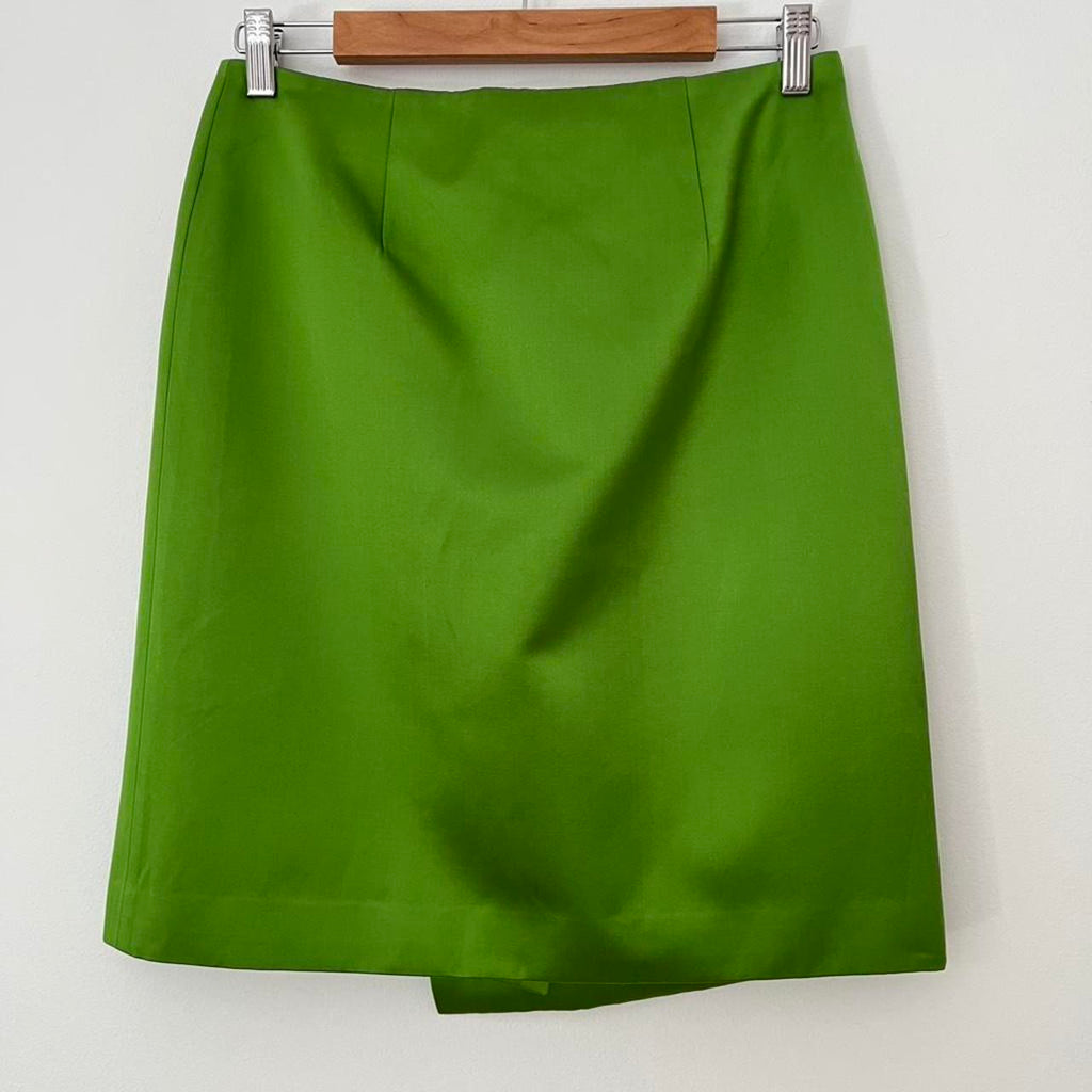Venroy BNWT Wrap Silk Cotton Skirt in Leaf Green.