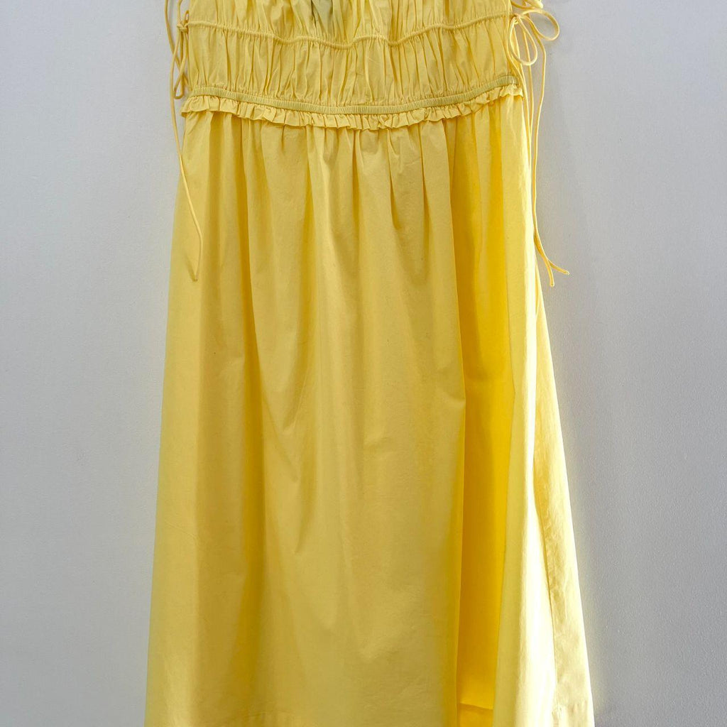 Damson Madder CHARLOTTE Midi Skirt in Yellow.