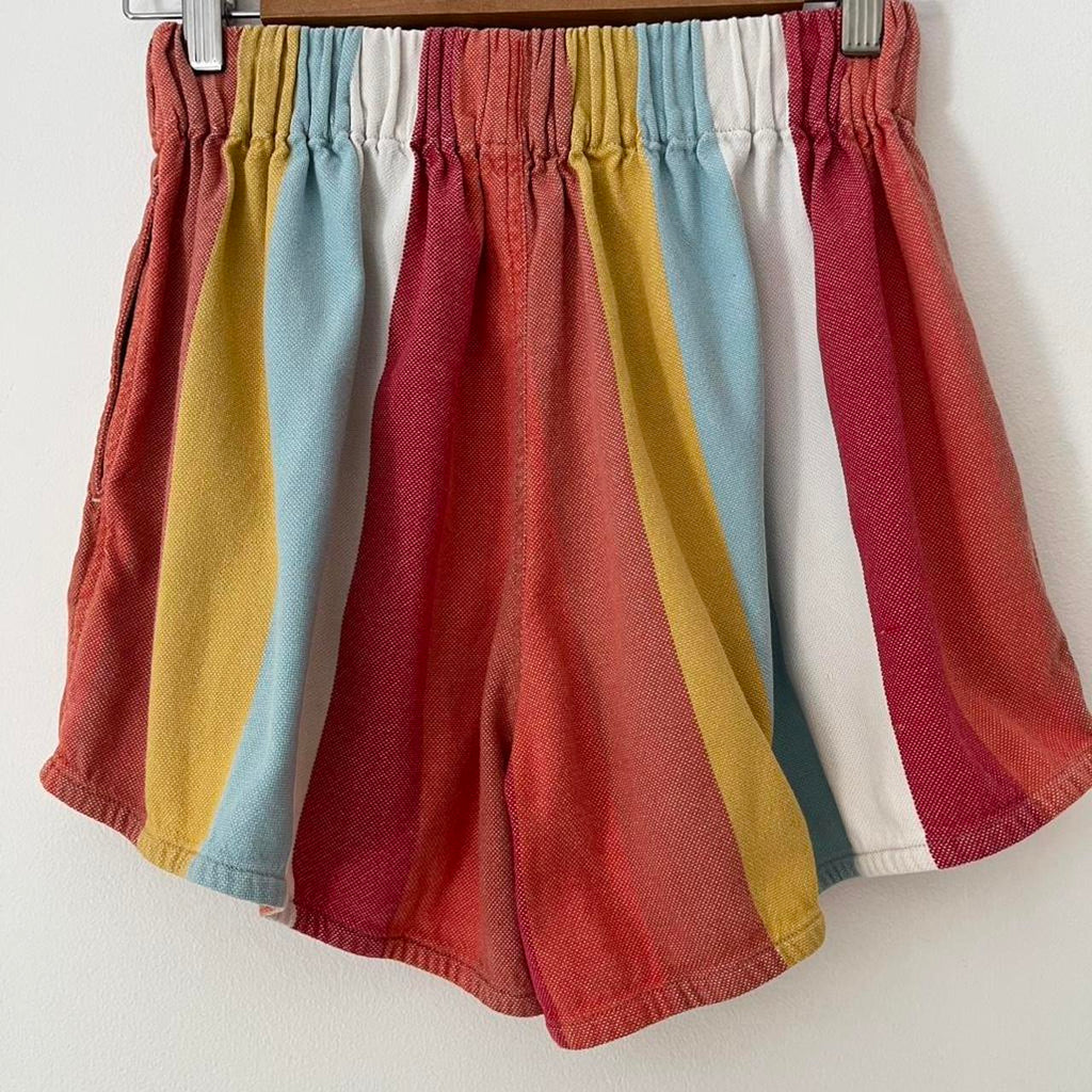 Lucy Folk Striped Shorts in Multicolour.
