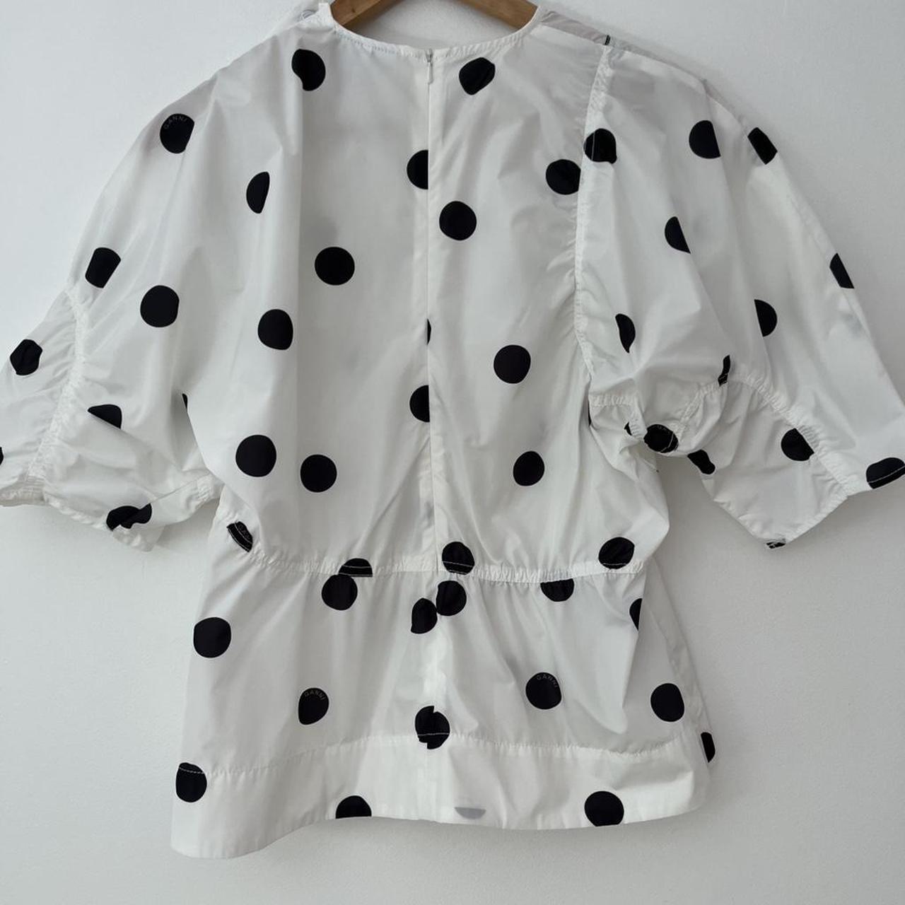 Ganni Polka Dot Crepe Blouse.
