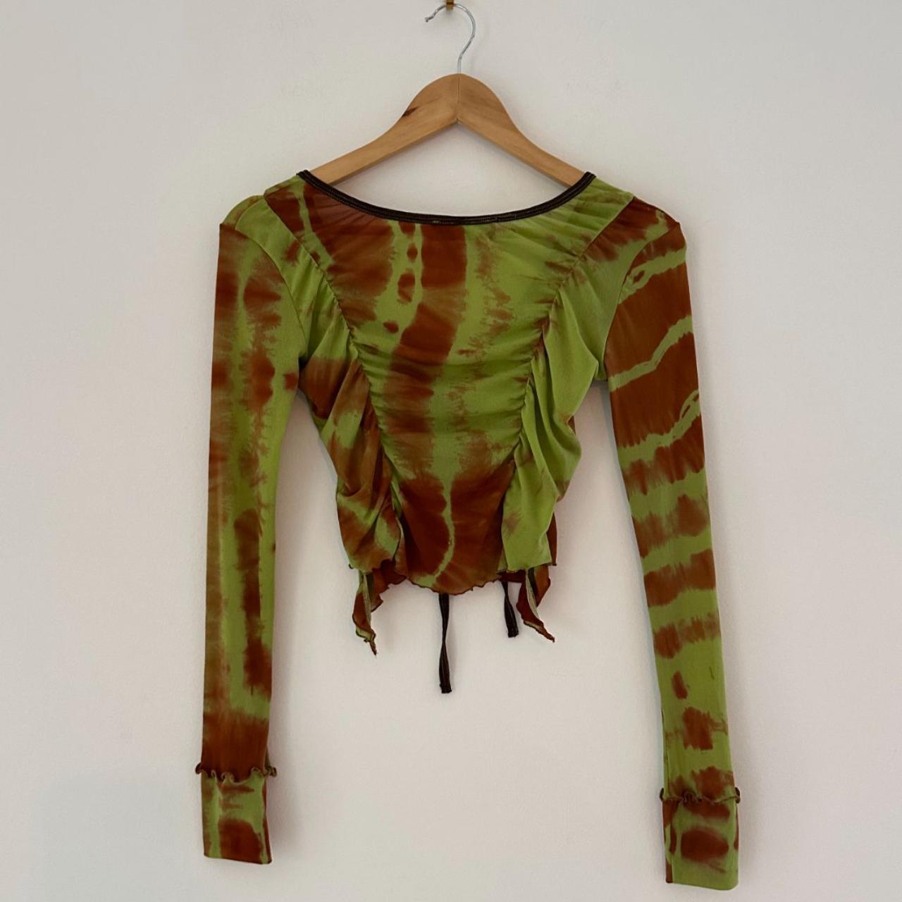 Maroske Peech BUTTERLY Crop in Green & Brown Size XS.