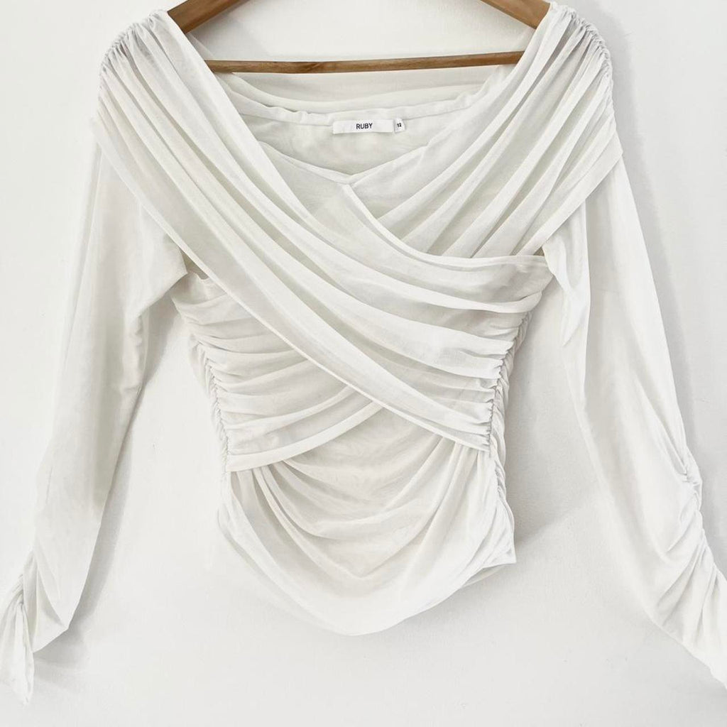 Ruby NZ GENE Mesh Top in White.