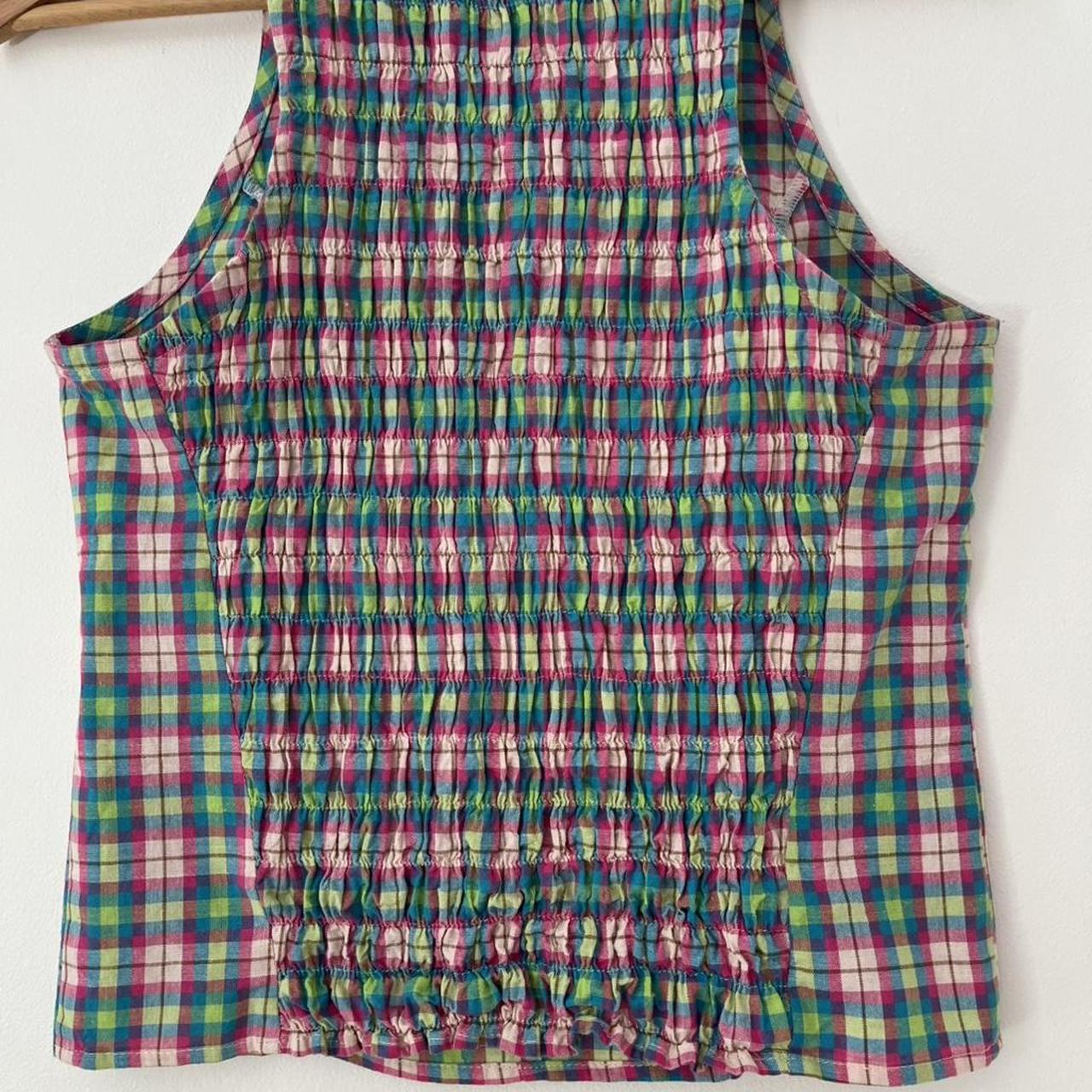 Katharina Lou Plaid Shirred Crop Top.