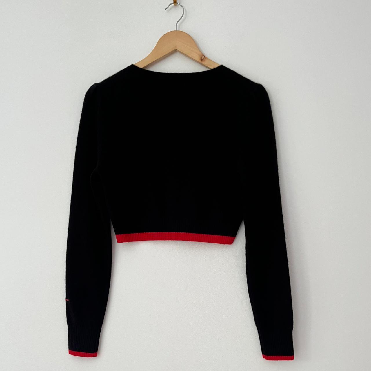 Ganni Cropped Bead Embellished Merino Wool Cardigan.