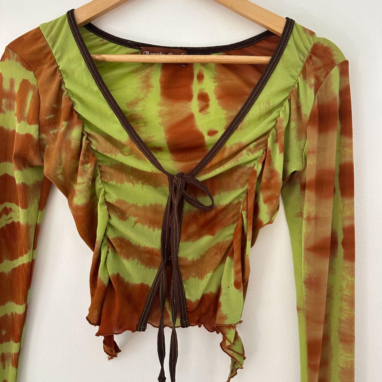 Maroske Peech BUTTERLY Crop in Green & Brown Size XS.