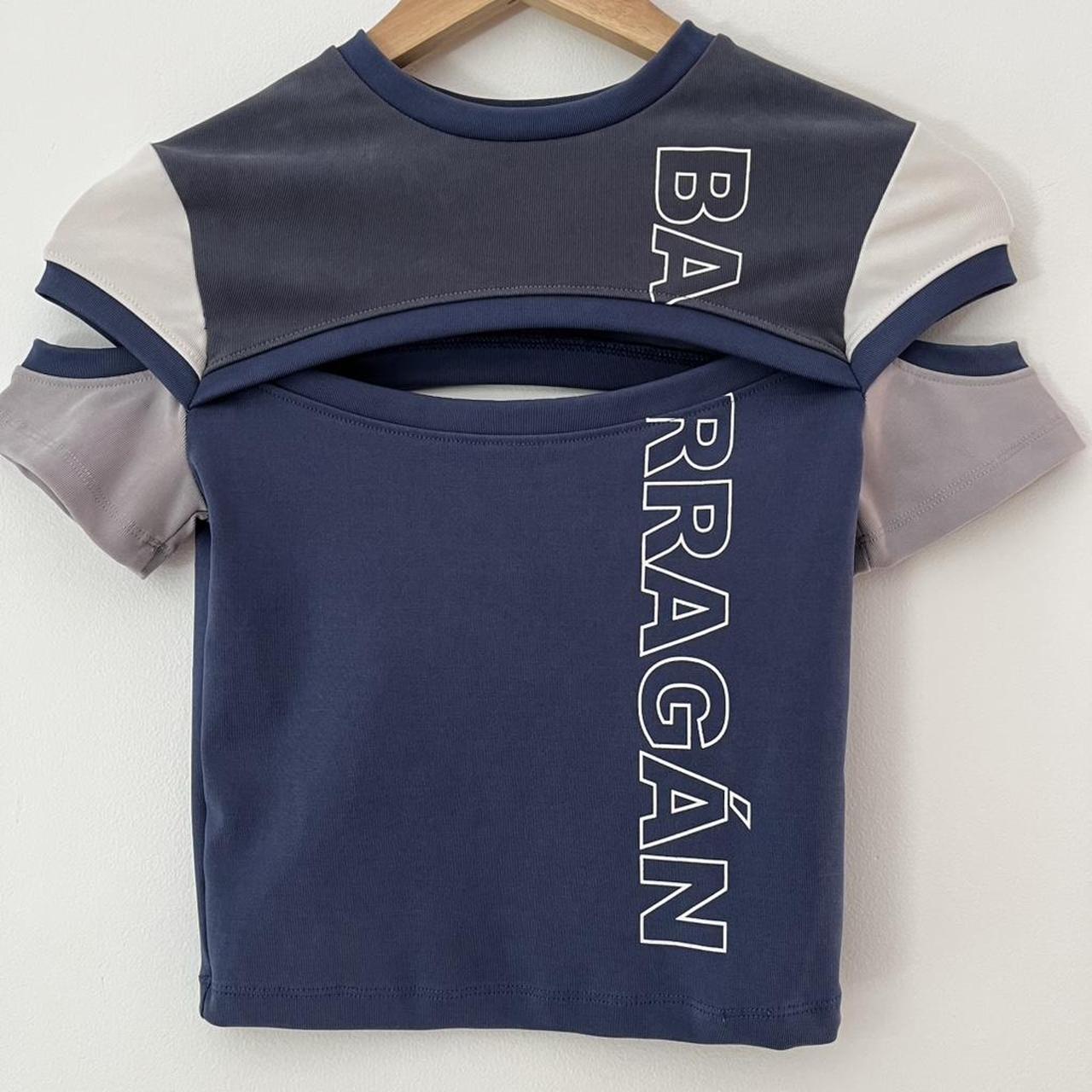 Barragán BRAZOS Baby Tee in Navy Grey.