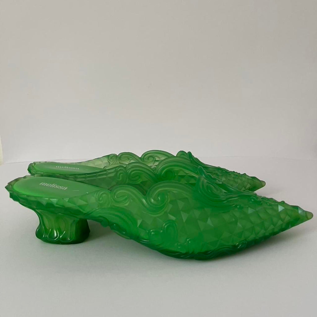 Melissa x Y/Project COURT Shoe in Green.