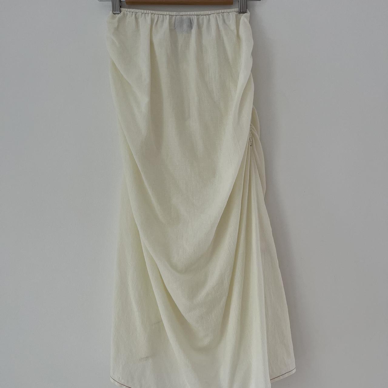 Suku Home Ruched Midi Skirt in Butter.