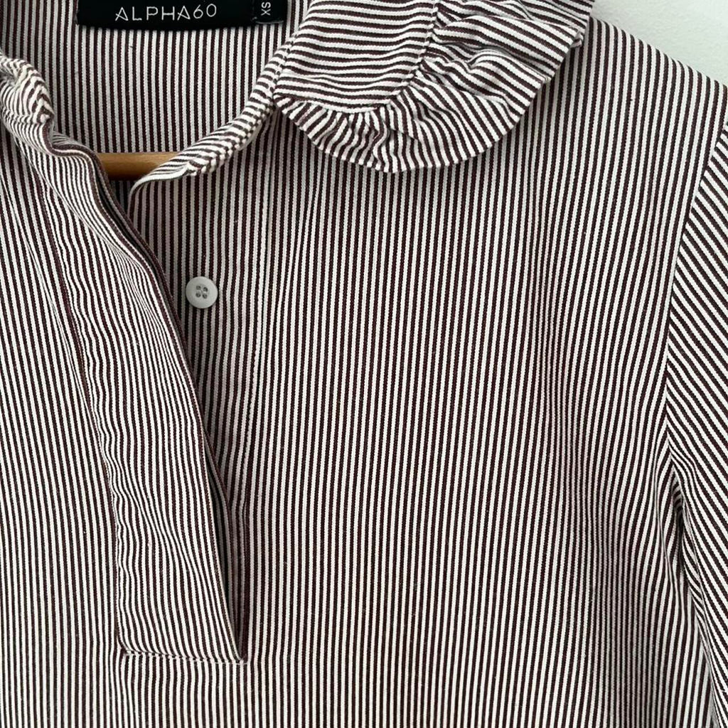 Alpha 60 Ruffle Collar Blouse.