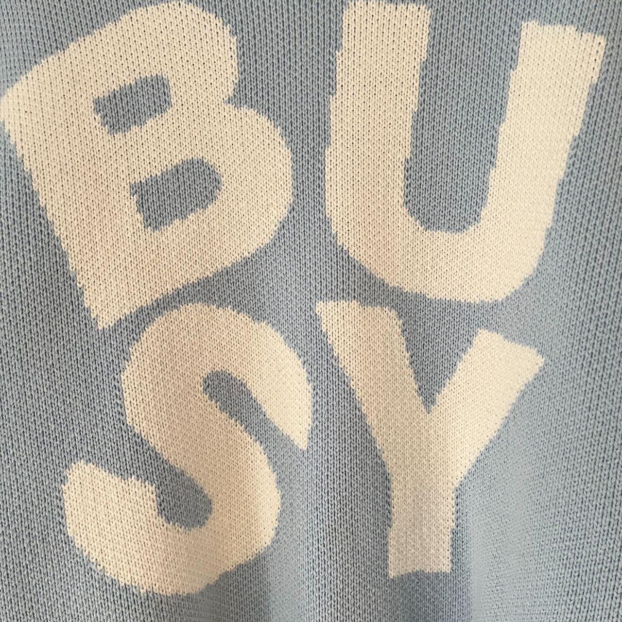 Sorry Im Busy SPELLOUT Knit in Baby Blue.