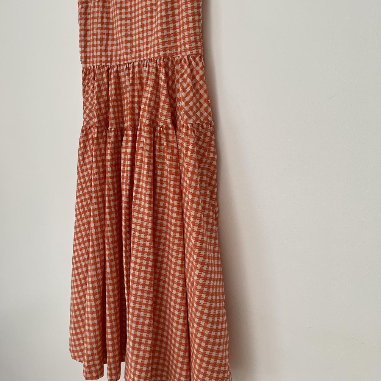 Emma Mulholland BNWT FOREVER YOURS Midi Dress in Gingham Orange.