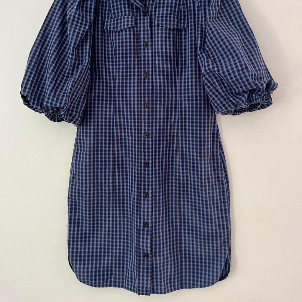 Second Female Gingham Mini Dress in Blue.