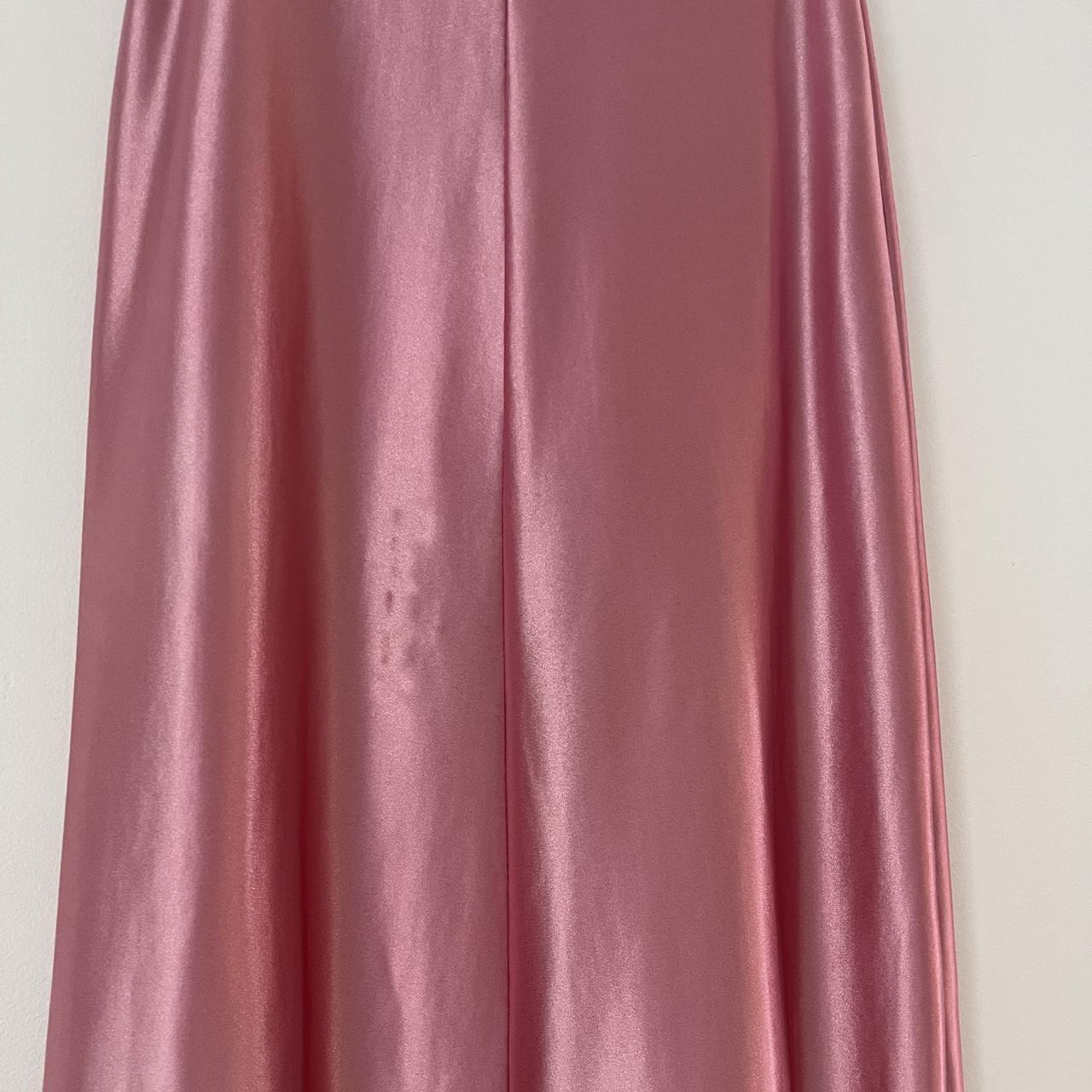 Par Moi Satin Midi Skirt in Pink.