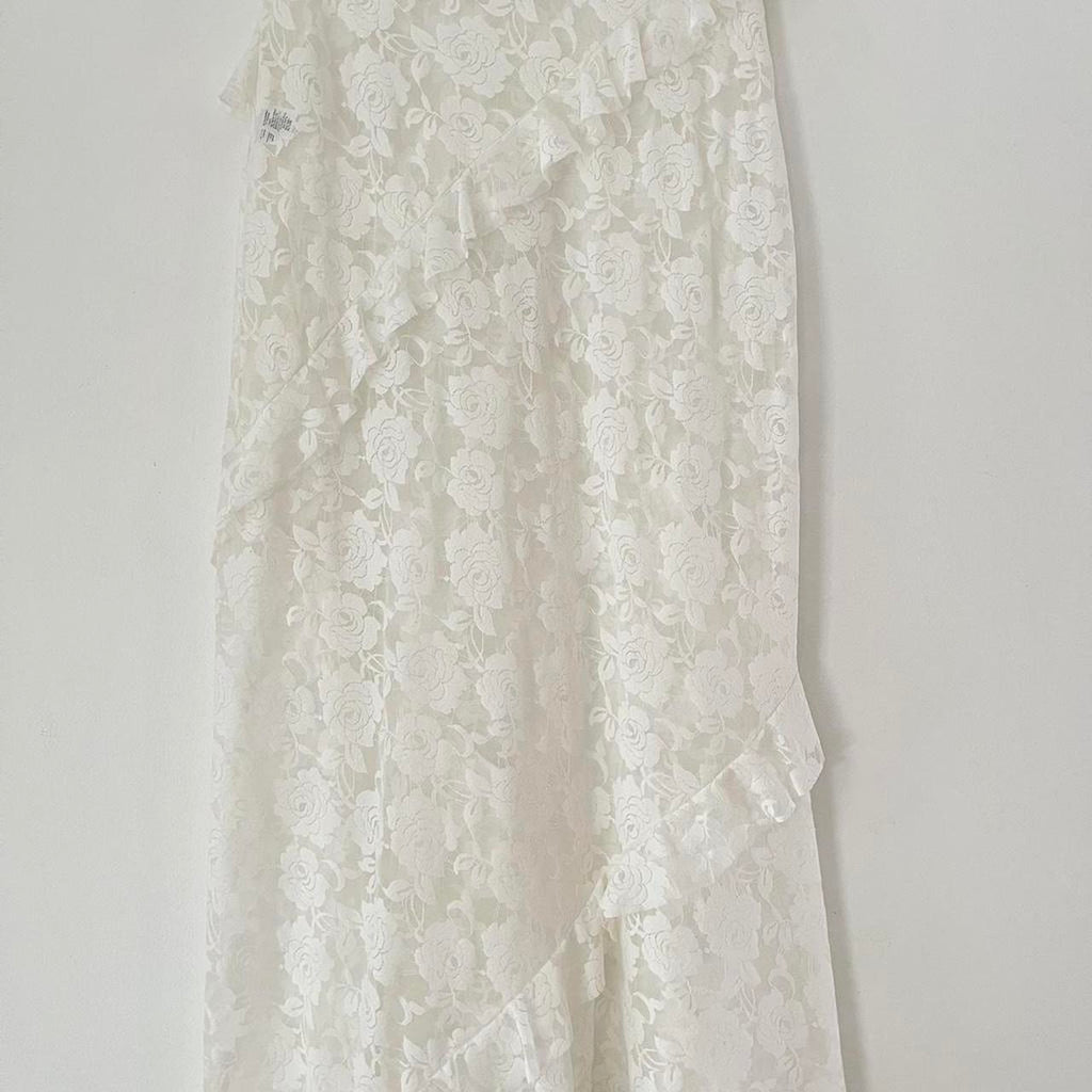 Sister Studios STARR Lace Maxi Skirt in White.