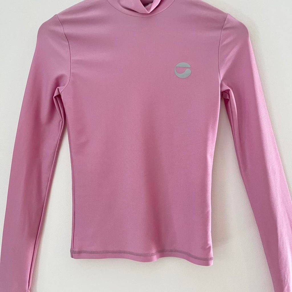 Coperni Tight High Neck Top in Pink.