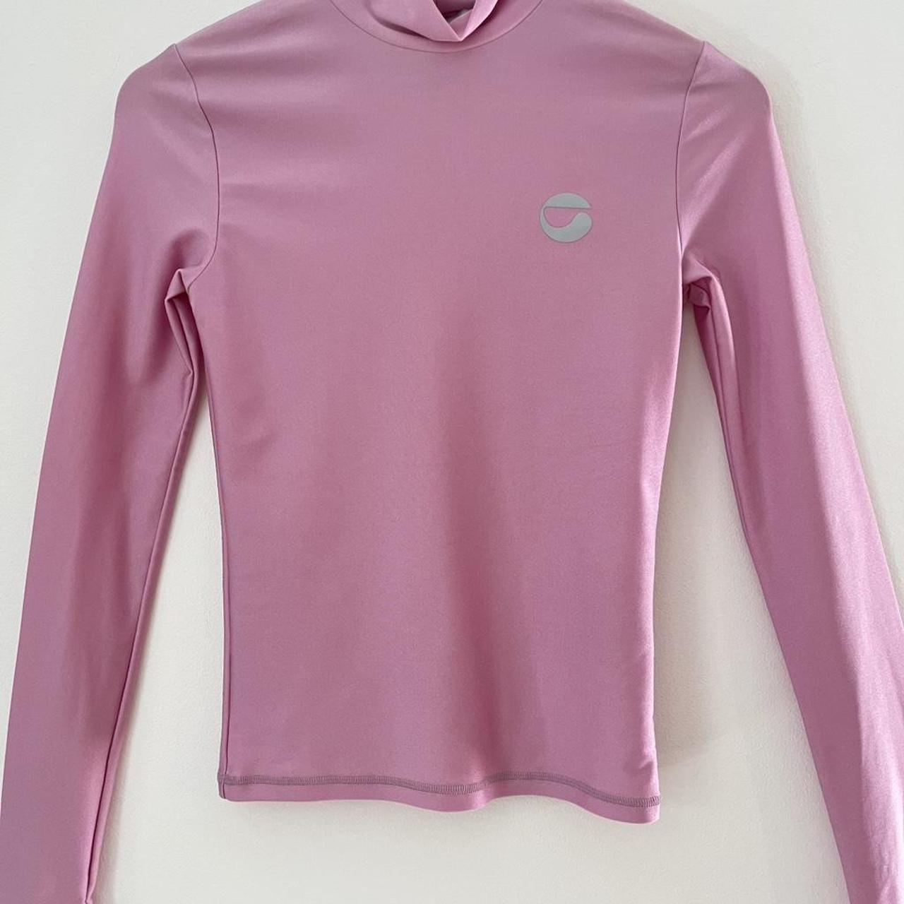 Coperni Tight High Neck Top in Pink.