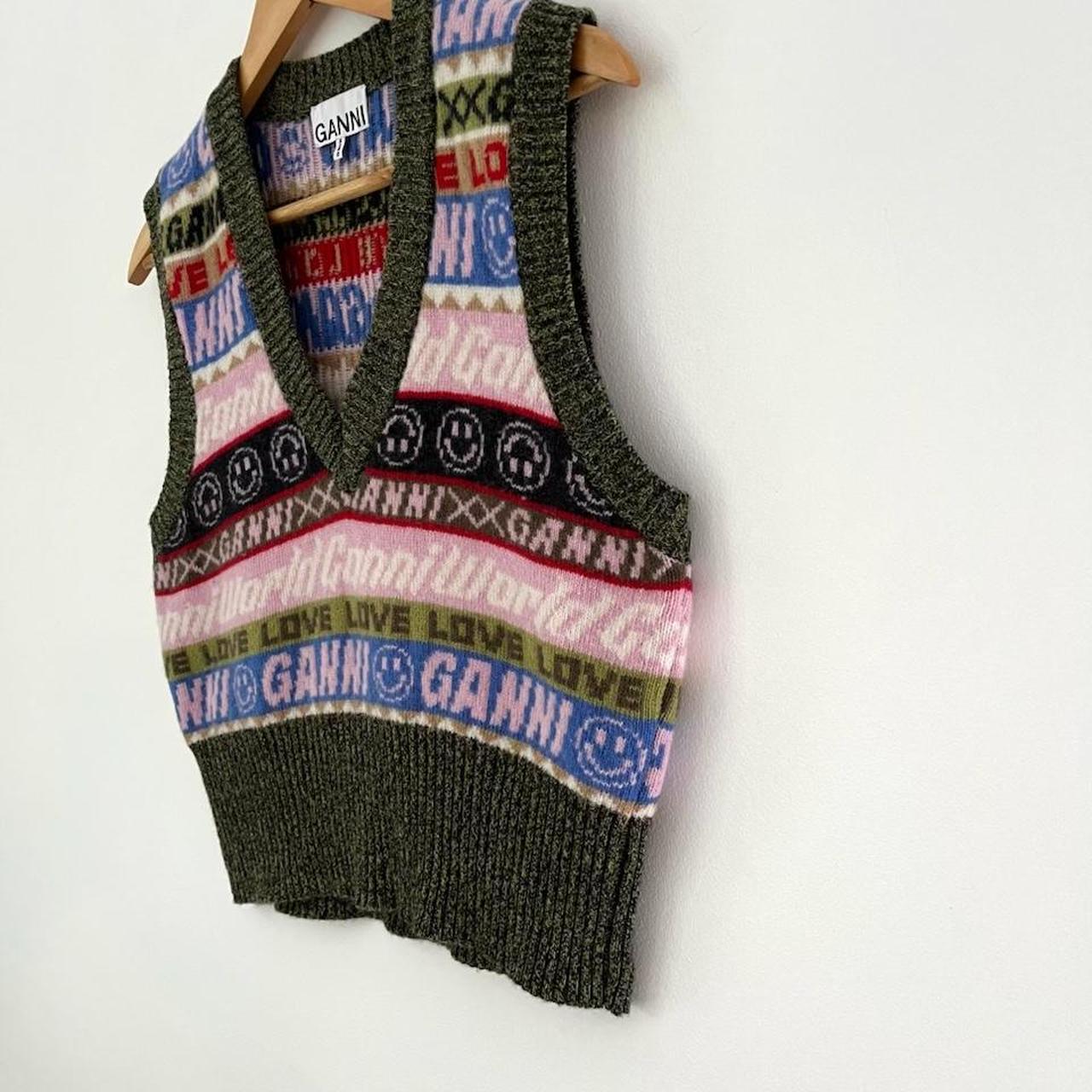 Ganni V-Neck Vest in Multicolour.