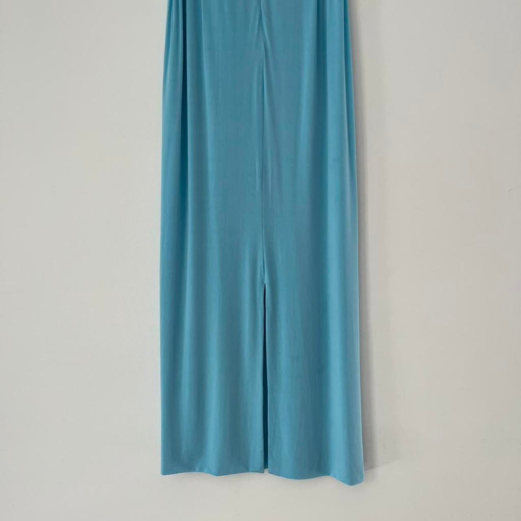 Paris Georgia STRAIGHT LINE Skirt in Iris Blue.