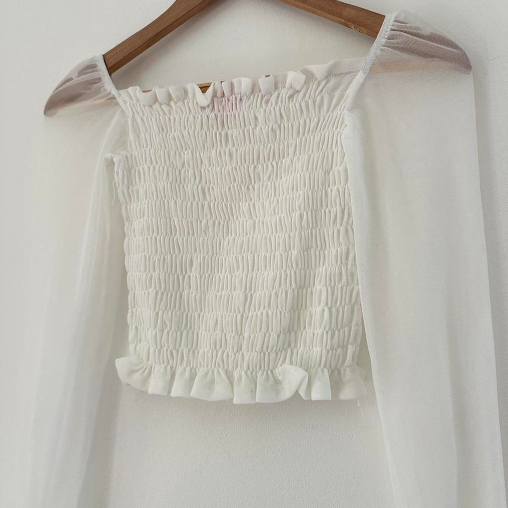 Lisa Says Gah Shirred Crop Top Size M.