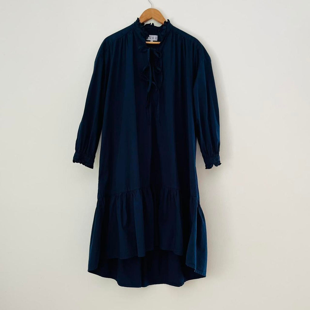 SUKU Home Midi Smock Dress in Navy.