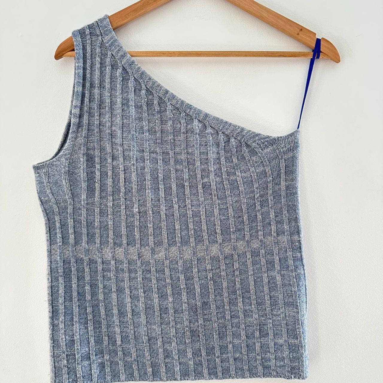 Permanent Vacation TENSION Knitted Singlet in Denim Size 2/AU10-12.