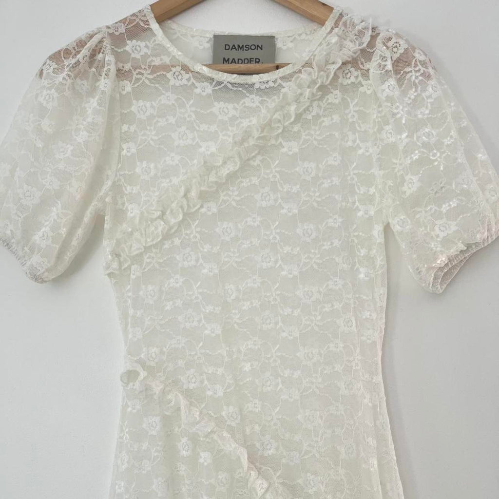 Damson Madder LEILA Flower Lace Maxi Dress.